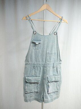 Oli and Hali Denim Cargo Utility Shorts Romper